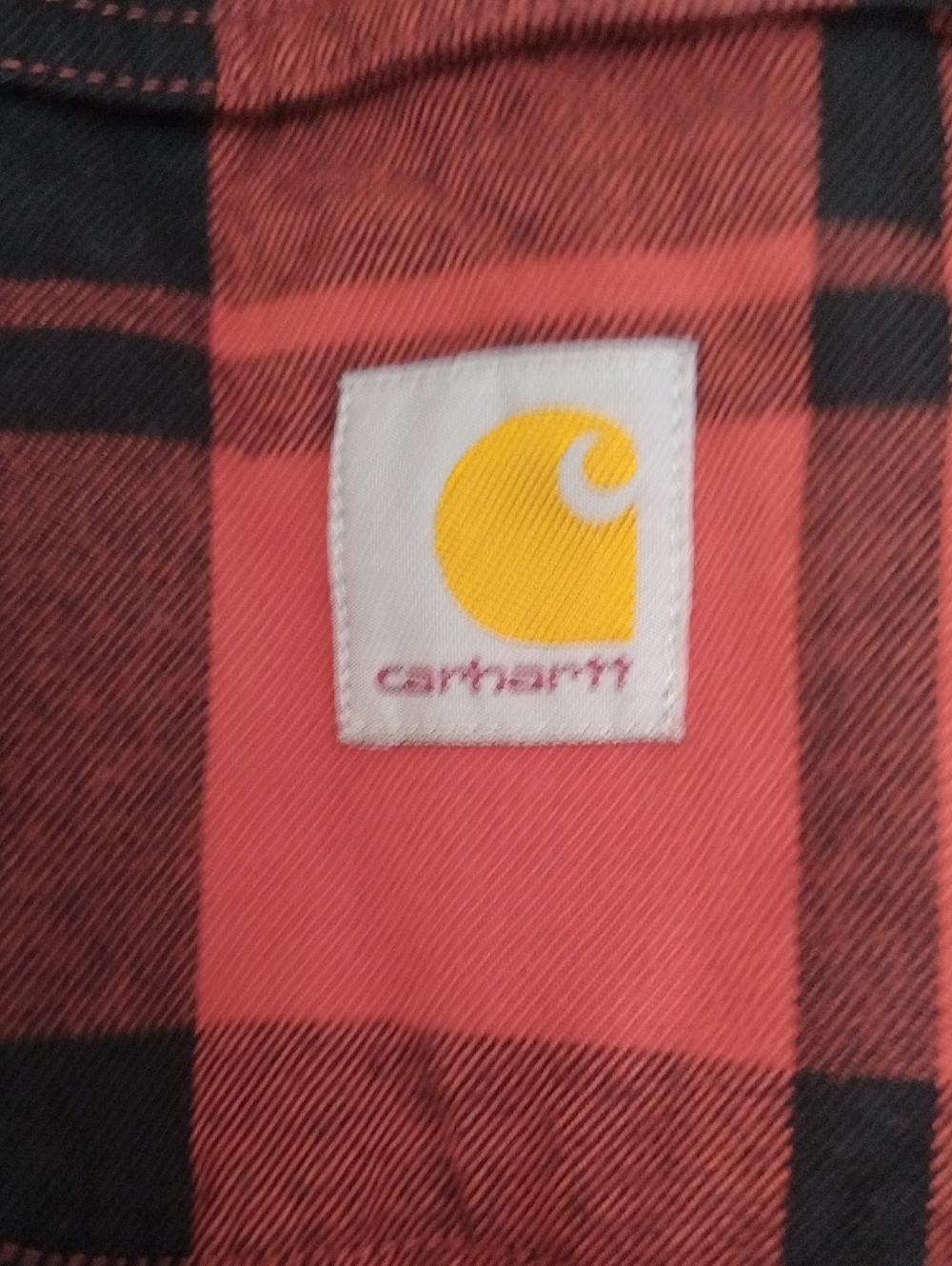 EUC Customized Carhartt Red & Black Plaid Sherpa-Lined Shirt Jacket - Large - Picture 5 of 8